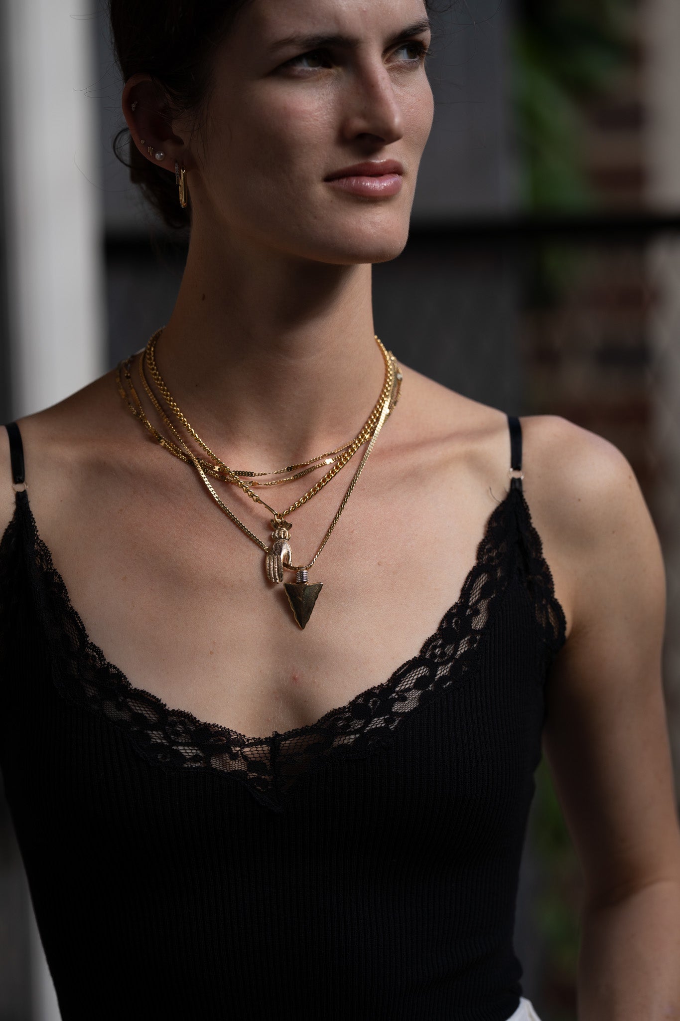 Vintage Gold Arrowhead Necklace