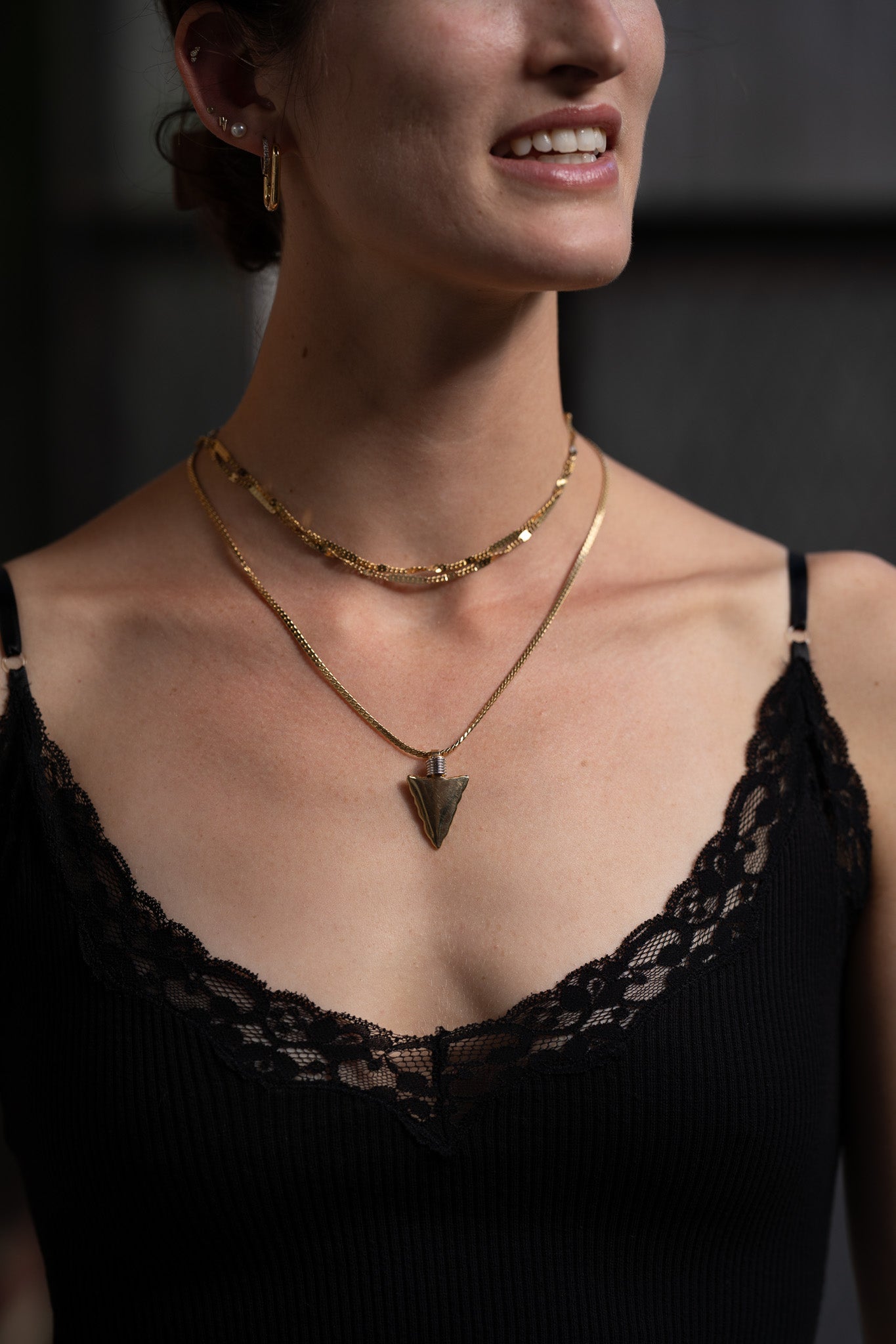 Vintage Gold Arrowhead Necklace