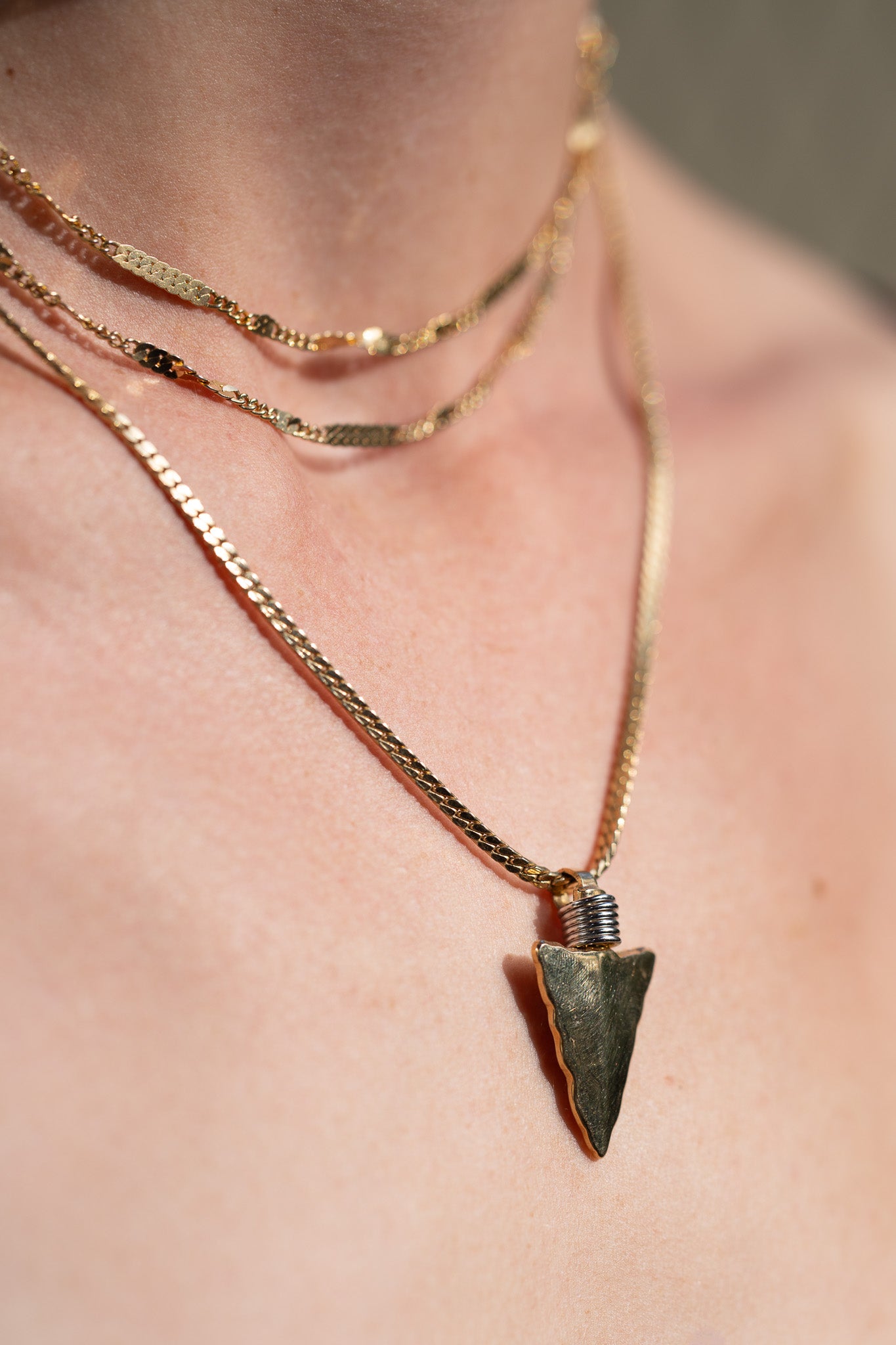 Vintage Gold Arrowhead Necklace