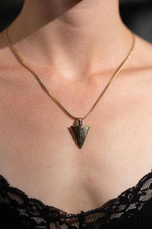 Vintage Gold Arrowhead Necklace