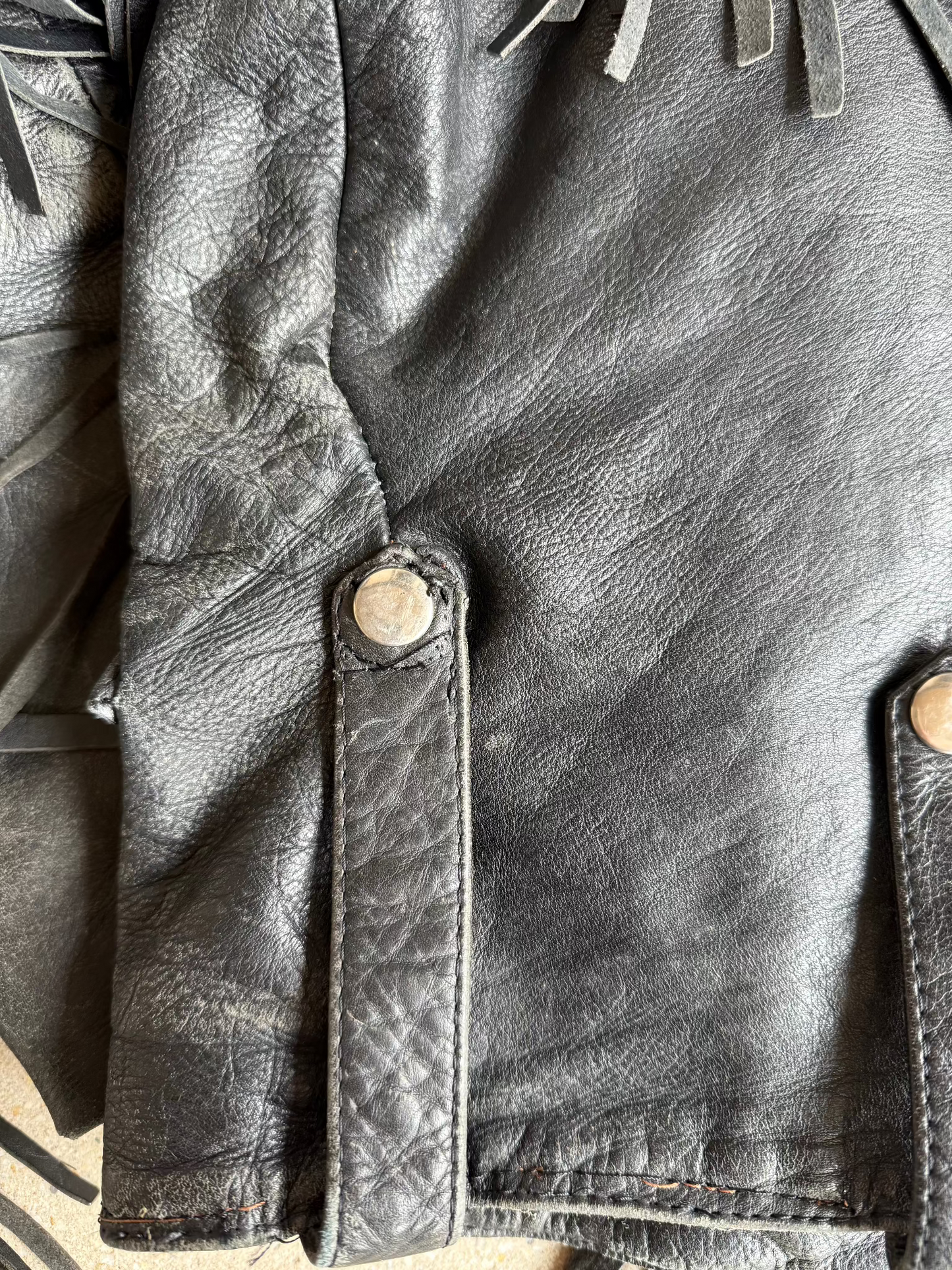 Vintage 70s Fringe Leather Moto Jacket