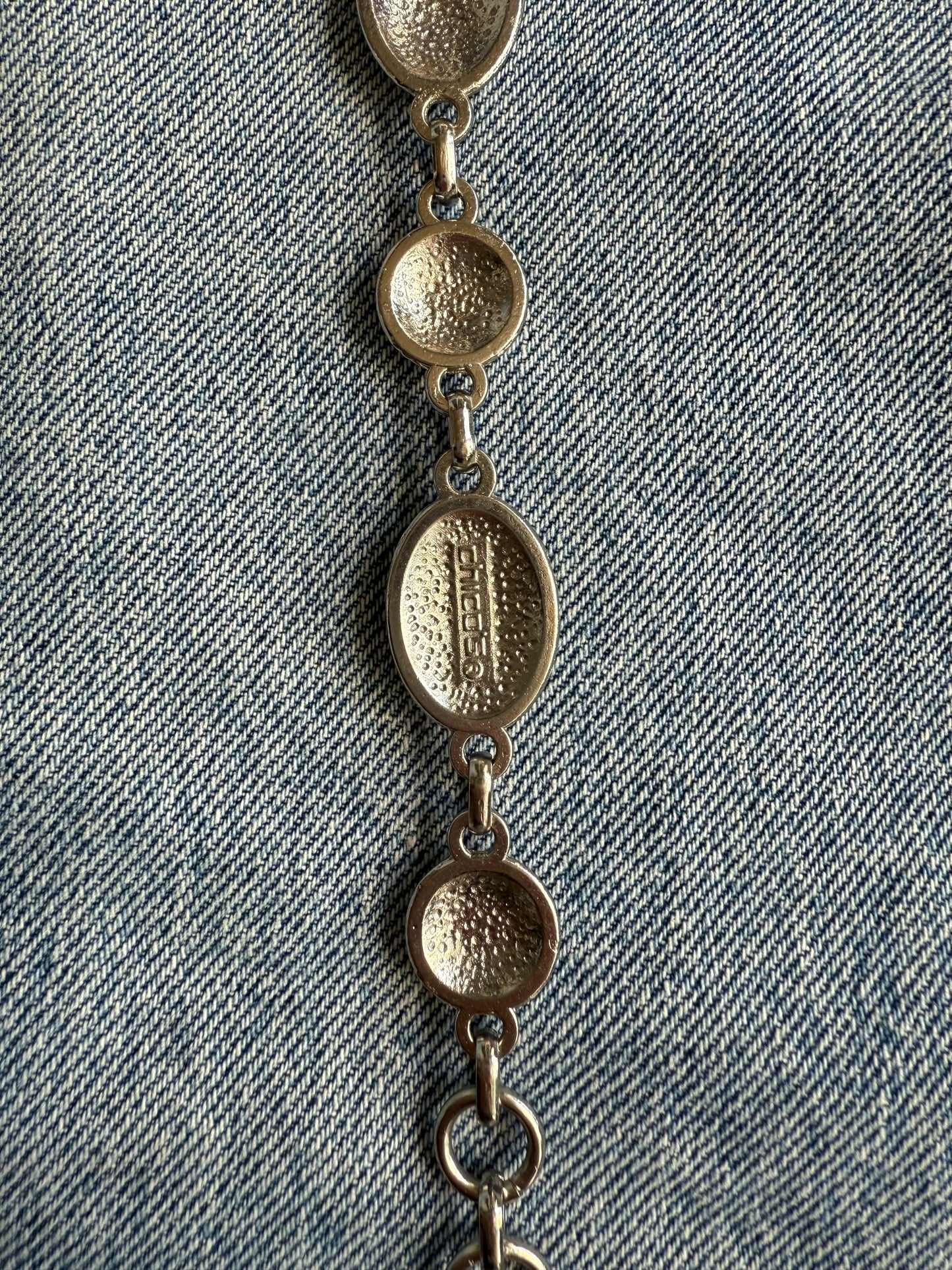 Vintage Chicos Silver Chain Belt